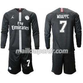 Maillot de Foot Paris Saint Germain MBAPPE 7 Jordan Noir Enfant Troisieme 2018/19 ML